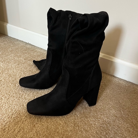 NWT ASOS DESIGN PETITE BLOCK HEELED OVER THE KNEE BOOTS IN BLACK SIZE 6 - Picture 3 of 6